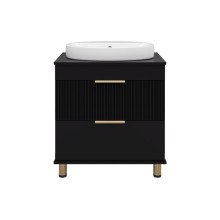 ENFIDA - 70 Тумба напольная 2 ящ. черная мат. эмаль (Энфида)