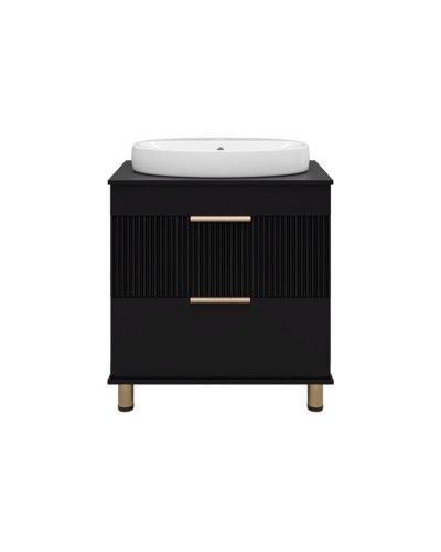 ENFIDA - 70 Тумба напольная 2 ящ. черная мат. эмаль (Энфида)