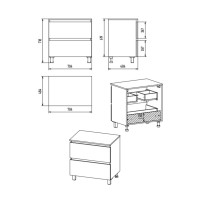 DAKOTA - 70 Тумба напольная 2 ящ.  (ДСП (Дуб Гал/ Белый)