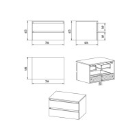 DAKOTA - 70 Тумба подвесная 2 ящ. (ДСП (Дуб Гал. Черный кварц)