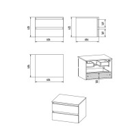 DAKOTA - 60 Тумба подвесная 2 ящ. (ДСП (Дуб Гал/ Белый)