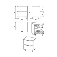 DAKOTA - 60 Тумба напольная 2 ящ.  (ДСП (Дуб Гал. Черный кварц)