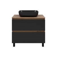 DAKOTA - 60 Тумба напольная 2 ящ.  (ДСП (Дуб Гал. Черный кварц)
