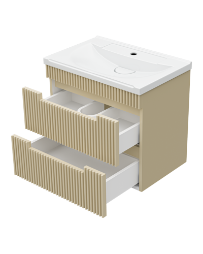 ARIANA - 60 Тумба подвесная с 2 ящ. капучино (эмаль)