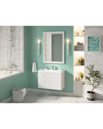 ARIANA - 80 Тумба подвесная с 2 ящ. белая (эмаль)