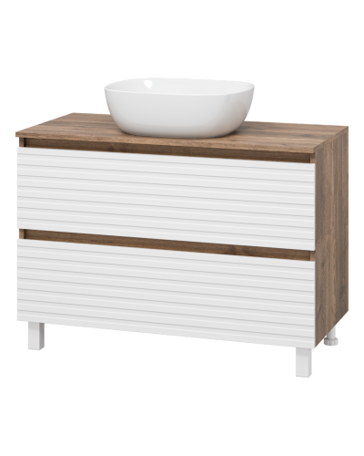 DAKOTA -100 Тумба напольная 2 ящ.  (ДСП (Дуб Гал/ Белый)
