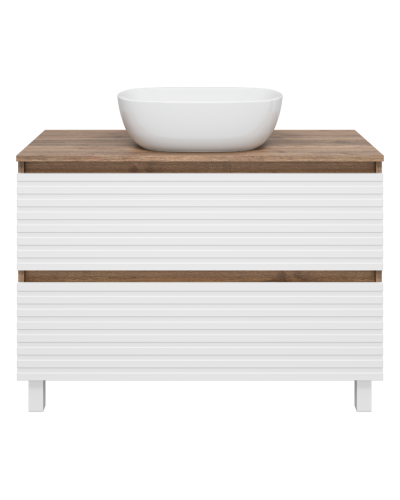 DAKOTA -100 Тумба напольная 2 ящ.  (ДСП (Дуб Гал/ Белый)