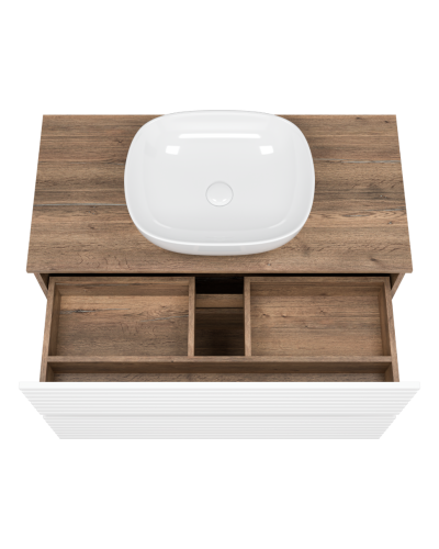 DAKOTA -100 Тумба напольная 2 ящ.  (ДСП (Дуб Гал/ Белый)