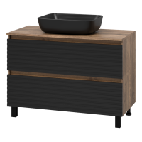 DAKOTA -100 Тумба напольная 2 ящ.  (ДСП (Дуб Гал. Черный кварц)