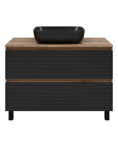 DAKOTA -100 Тумба напольная 2 ящ.  (ДСП (Дуб Гал. Черный кварц)