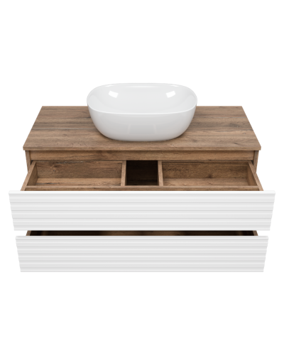 DAKOTA -100 Тумба подвесная 2 ящ. (ДСП (Дуб Гал/ Белый)