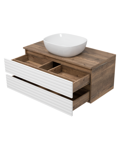 DAKOTA -100 Тумба подвесная 2 ящ. (ДСП (Дуб Гал/ Белый)