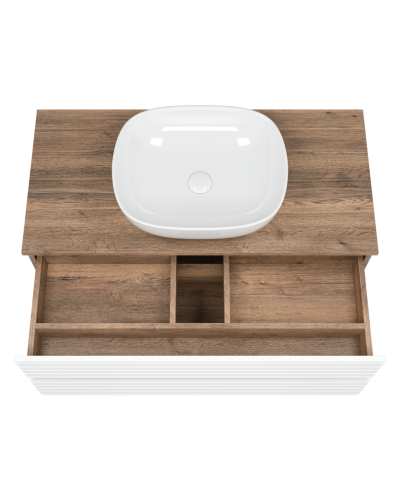 DAKOTA -100 Тумба подвесная 2 ящ. (ДСП (Дуб Гал/ Белый)