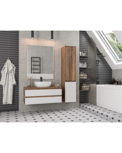 DAKOTA -100 Тумба подвесная 2 ящ. (ДСП (Дуб Гал/ Белый)