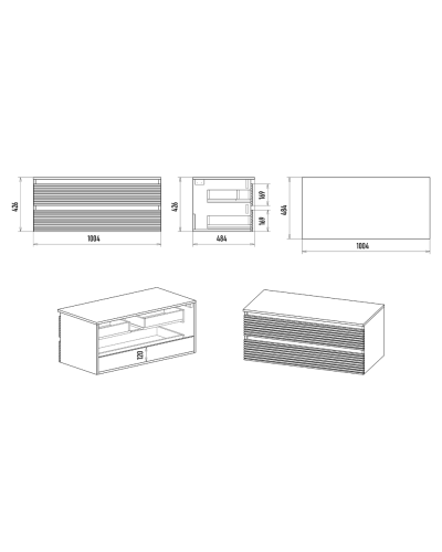 DAKOTA -100 Тумба подвесная 2 ящ. (ДСП (Дуб Гал/ Белый)