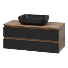 DAKOTA -100 Тумба подвесная 2 ящ.  (ДСП (Дуб Гал. Черный кварц)