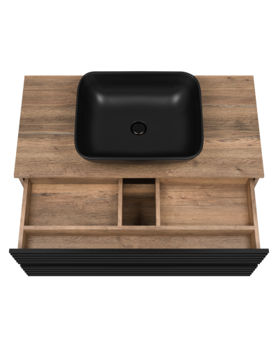 DAKOTA -100 Тумба подвесная 2 ящ.  (ДСП (Дуб Гал. Черный кварц)