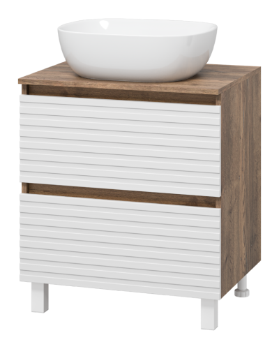 DAKOTA - 60 Тумба напольная 2 ящ.  (ДСП (Дуб Гал/ Белый)