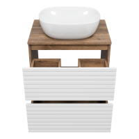 DAKOTA - 60 Тумба напольная 2 ящ.  (ДСП (Дуб Гал/ Белый)