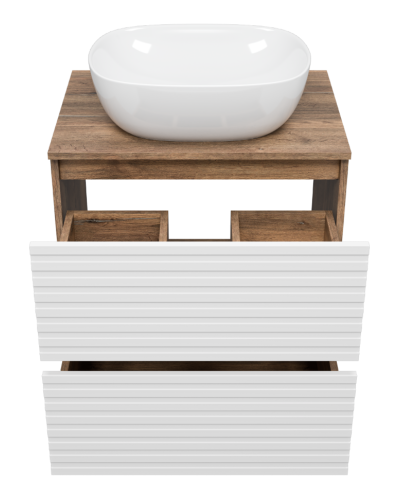 DAKOTA - 60 Тумба напольная 2 ящ.  (ДСП (Дуб Гал/ Белый)