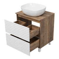 DAKOTA - 60 Тумба напольная 2 ящ.  (ДСП (Дуб Гал/ Белый)