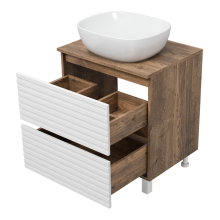 DAKOTA - 60 Тумба напольная 2 ящ.  (ДСП (Дуб Гал/ Белый)