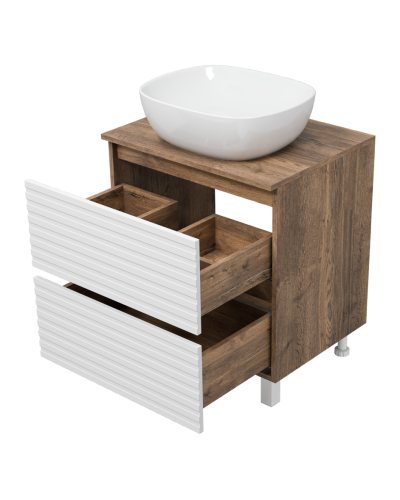 DAKOTA - 60 Тумба напольная 2 ящ.  (ДСП (Дуб Гал/ Белый)