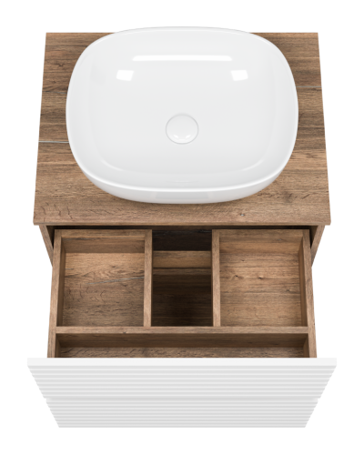 DAKOTA - 60 Тумба напольная 2 ящ.  (ДСП (Дуб Гал/ Белый)