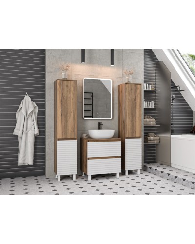 DAKOTA - 60 Тумба напольная 2 ящ.  (ДСП (Дуб Гал/ Белый)