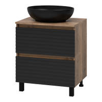 DAKOTA - 60 Тумба напольная 2 ящ.  (ДСП (Дуб Гал. Черный кварц)