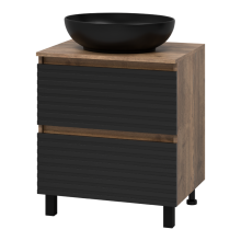 DAKOTA - 60 Тумба напольная 2 ящ.  (ДСП (Дуб Гал. Черный кварц)