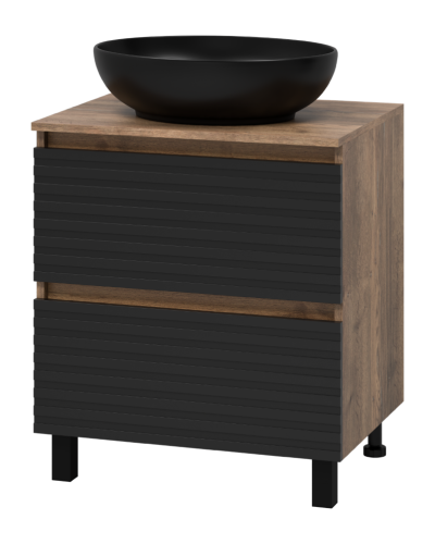 DAKOTA - 60 Тумба напольная 2 ящ.  (ДСП (Дуб Гал. Черный кварц)