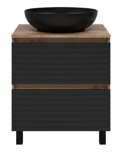 DAKOTA - 60 Тумба напольная 2 ящ.  (ДСП (Дуб Гал. Черный кварц)