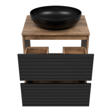DAKOTA - 60 Тумба напольная 2 ящ.  (ДСП (Дуб Гал. Черный кварц)