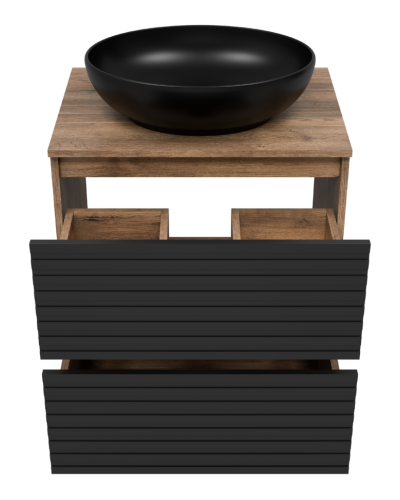 DAKOTA - 60 Тумба напольная 2 ящ.  (ДСП (Дуб Гал. Черный кварц)