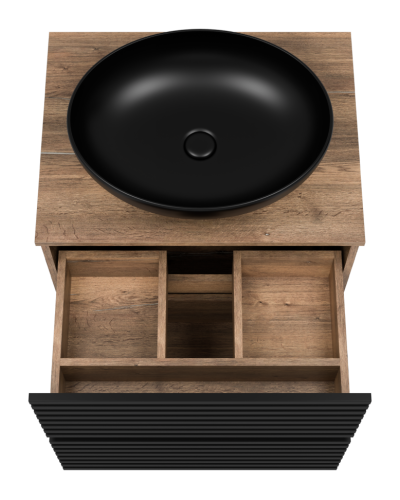 DAKOTA - 60 Тумба напольная 2 ящ.  (ДСП (Дуб Гал. Черный кварц)