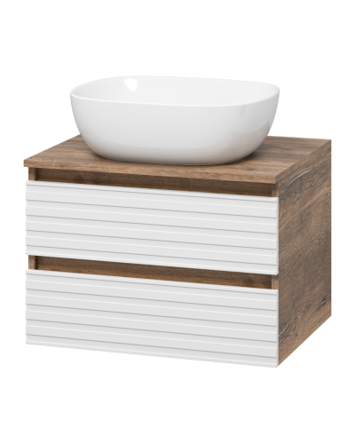 DAKOTA - 60 Тумба подвесная 2 ящ. (ДСП (Дуб Гал/ Белый)