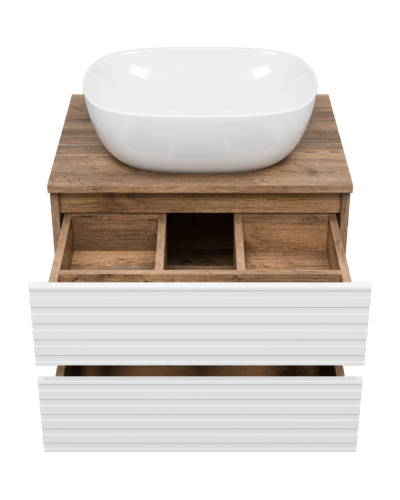 DAKOTA - 60 Тумба подвесная 2 ящ. (ДСП (Дуб Гал/ Белый)