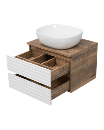 DAKOTA - 60 Тумба подвесная 2 ящ. (ДСП (Дуб Гал/ Белый)