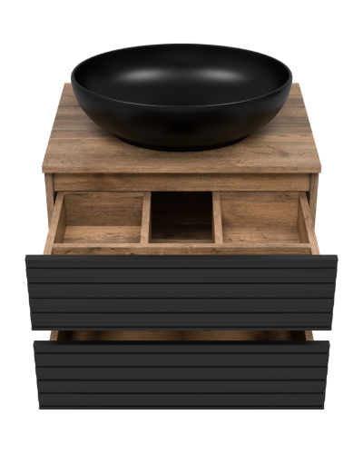 DAKOTA - 60 Тумба подвесная 2 ящ. (ДСП (Дуб Гал. Черный кварц)