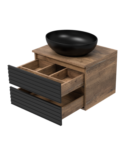 DAKOTA - 60 Тумба подвесная 2 ящ. (ДСП (Дуб Гал. Черный кварц)