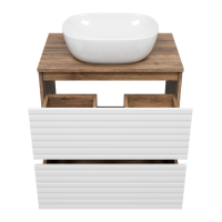 DAKOTA - 70 Тумба напольная 2 ящ.  (ДСП (Дуб Гал/ Белый)