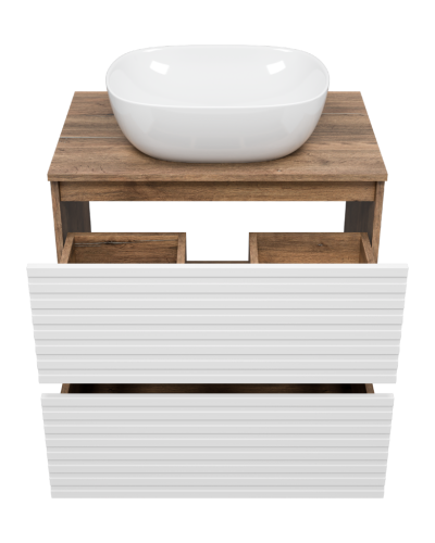 DAKOTA - 70 Тумба напольная 2 ящ.  (ДСП (Дуб Гал/ Белый)