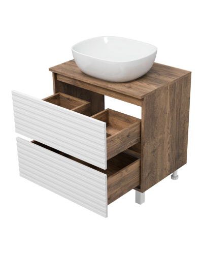 DAKOTA - 70 Тумба напольная 2 ящ.  (ДСП (Дуб Гал/ Белый)