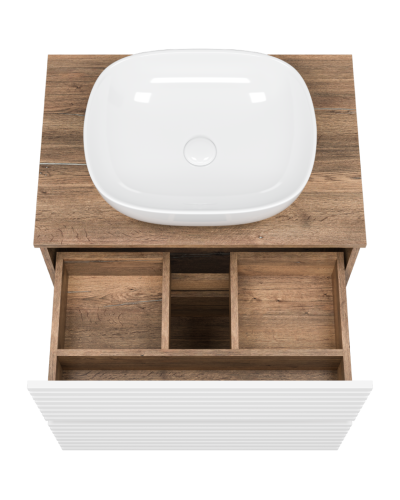 DAKOTA - 70 Тумба напольная 2 ящ.  (ДСП (Дуб Гал/ Белый)