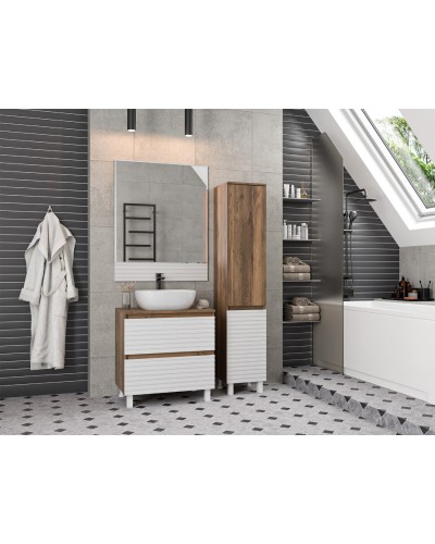 DAKOTA - 70 Тумба напольная 2 ящ.  (ДСП (Дуб Гал/ Белый)