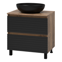 DAKOTA - 70 Тумба напольная 2 ящ.  (ДСП (Дуб Гал. Черный кварц)