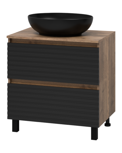 DAKOTA - 70 Тумба напольная 2 ящ.  (ДСП (Дуб Гал. Черный кварц)