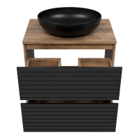 DAKOTA - 70 Тумба напольная 2 ящ.  (ДСП (Дуб Гал. Черный кварц)