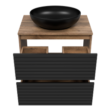 DAKOTA - 70 Тумба напольная 2 ящ.  (ДСП (Дуб Гал. Черный кварц)